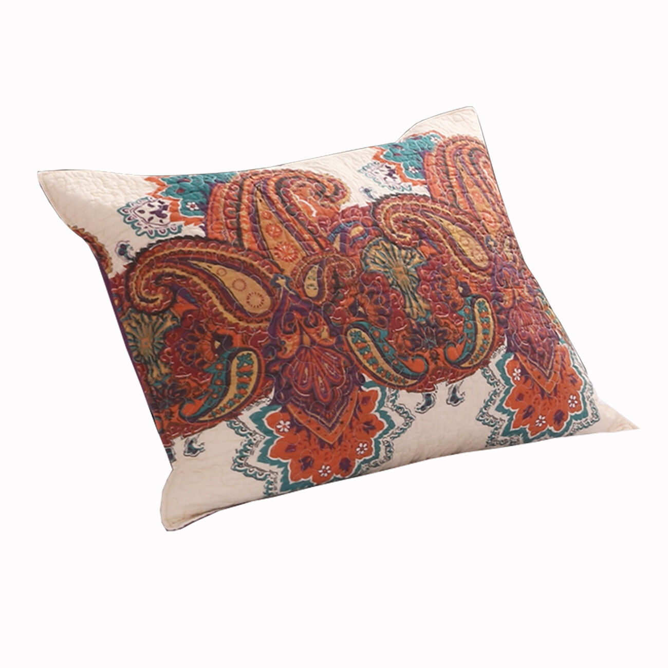 36 x 20 King Cotton Pillow Sham with Jacobean Print, Multicolor - BM223399