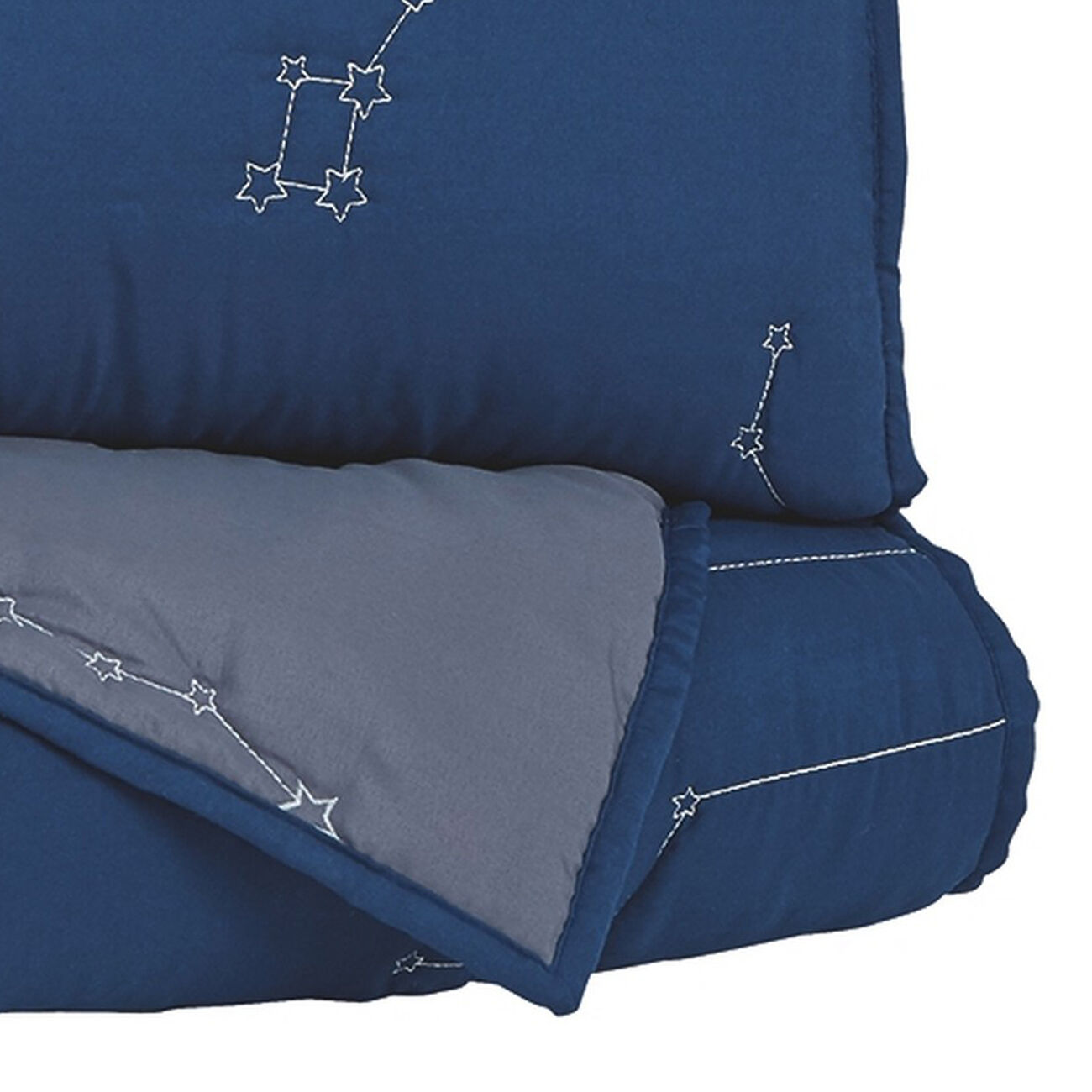 Constellation Theme Twin Size Fabric Comforter set with 1 Sham, Blue
