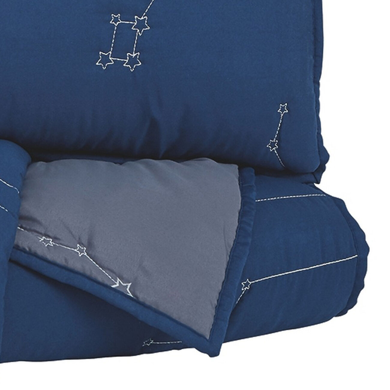 Constellation Theme Full Size Fabric Comforter set with 1 Sham, Blue