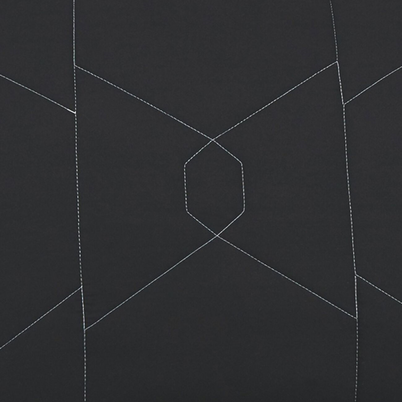 Geometrically stitched Full Size Fabric Comforter set with 2 Shams, Black