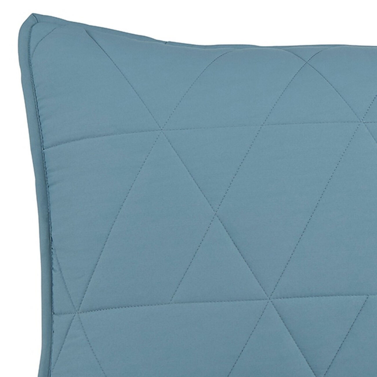 Geometrically stitched Twin Size Fabric Comforter set with 1 Sham, Blue