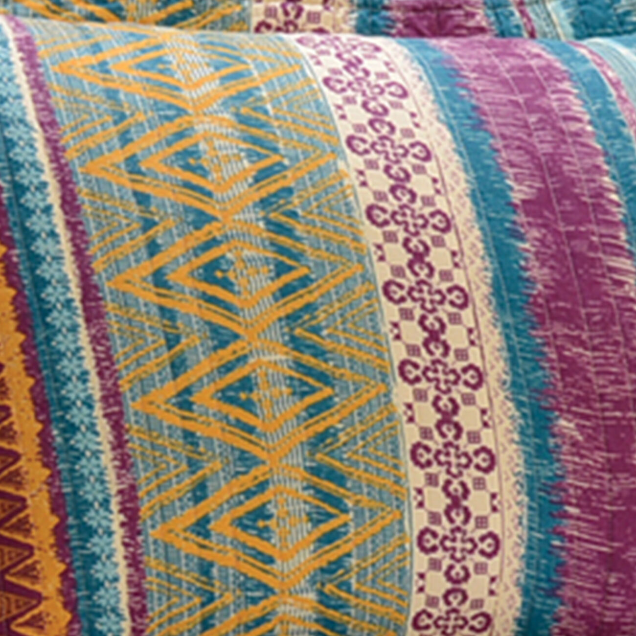 26 x 20 Cotton Filled Standard Sham with Tribal Motif Print, Multicolor