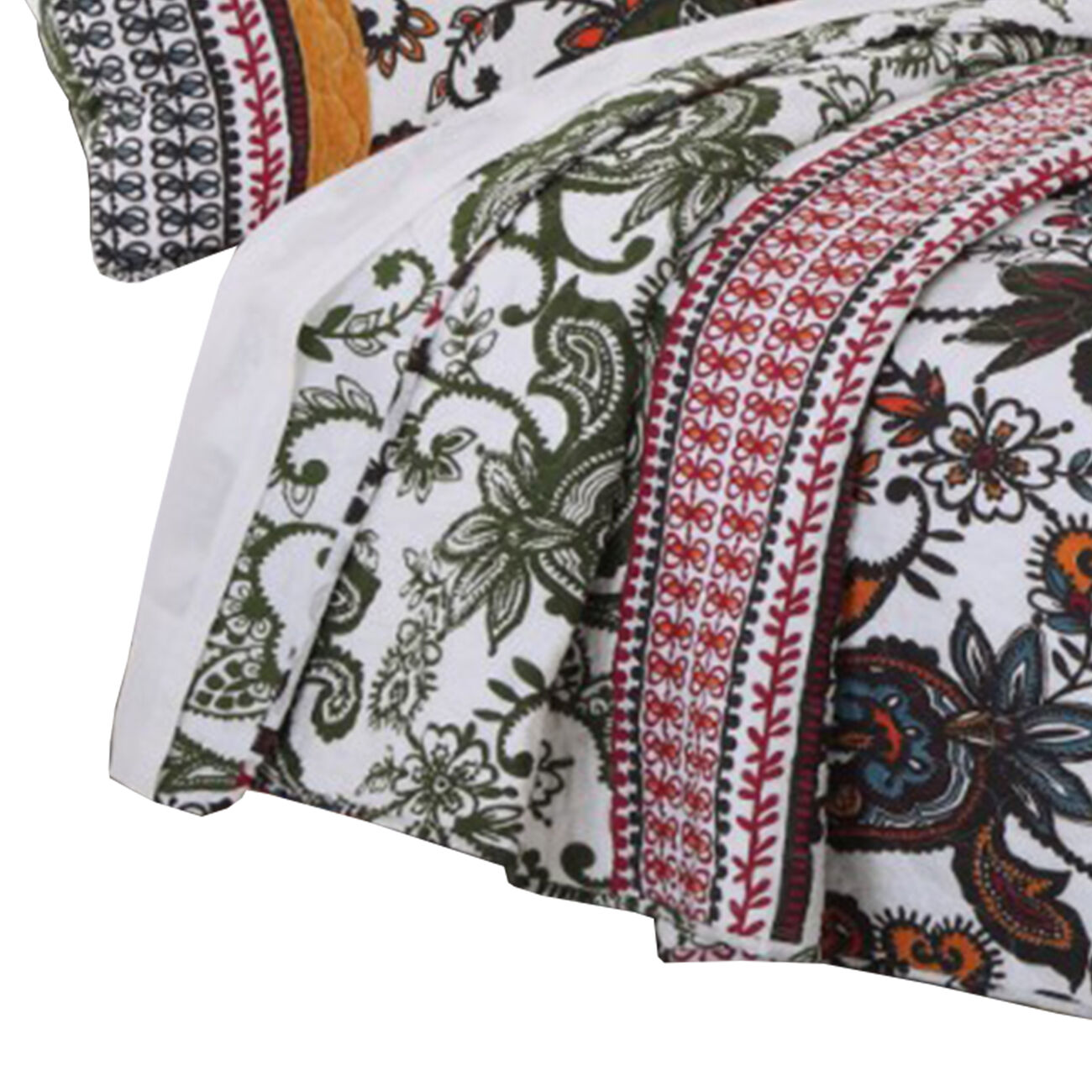Detroit Fabric 2 Piece Twin Size Quilt Set with Tribal Motifs, Multicolor