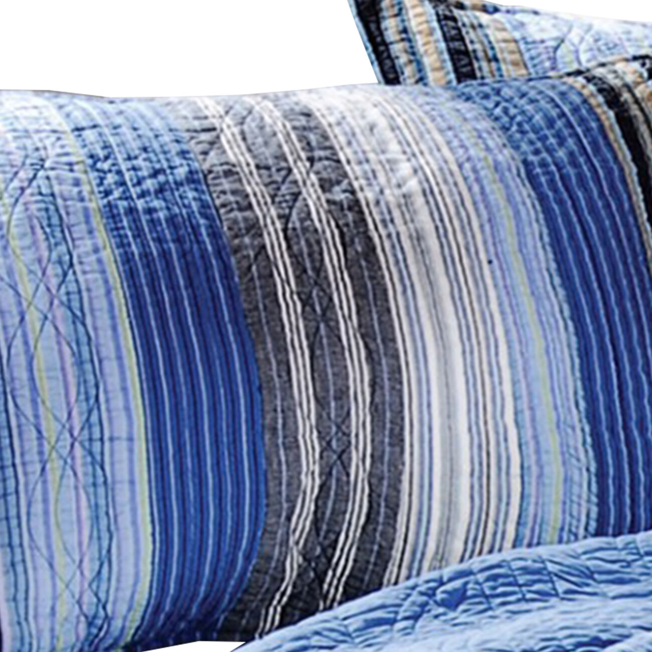 Chimborazo Fabric King Size Sham with Striped Prints, Multicolor