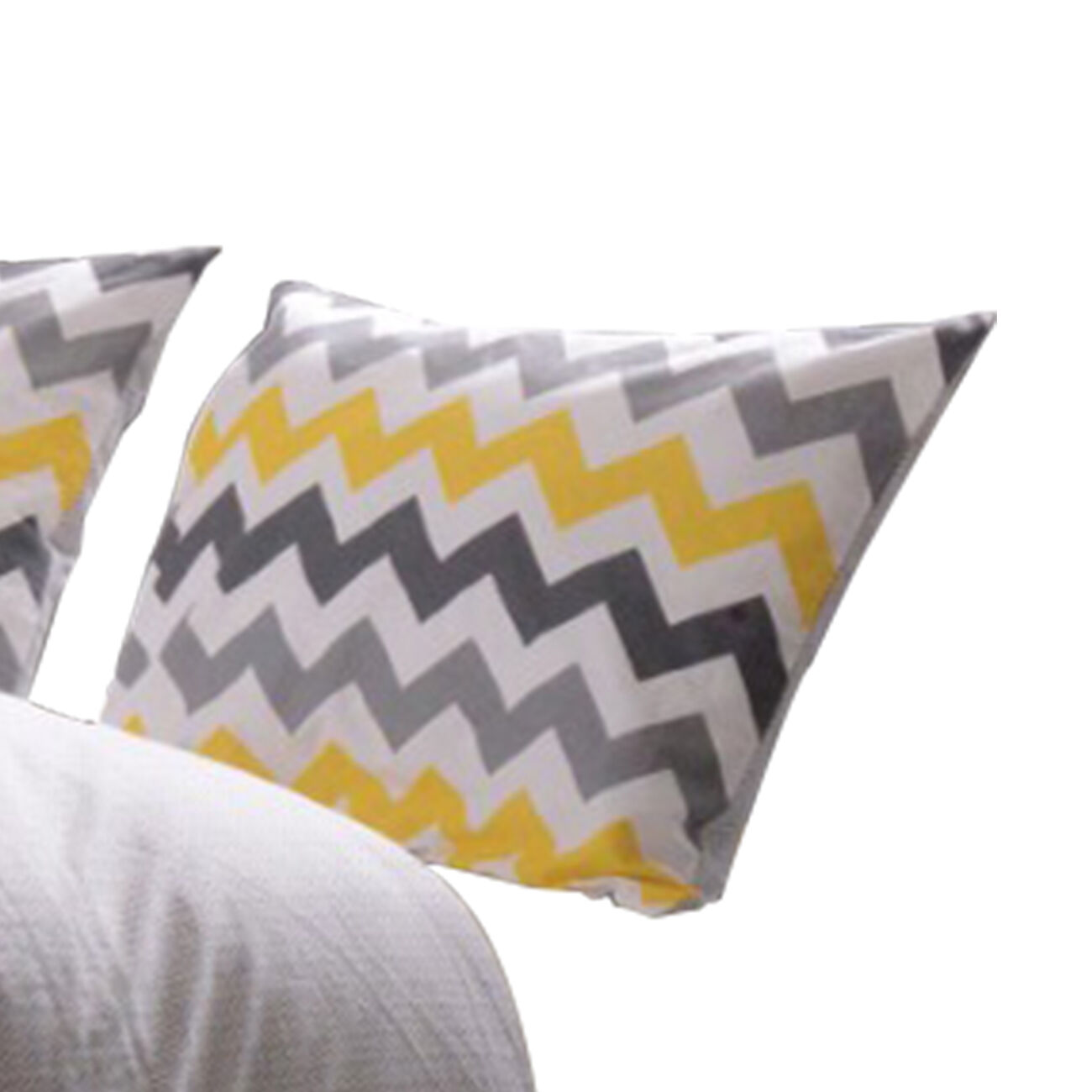 Neva 3 Piece Reversible King Coverlet Set with Chevron Pattern, Yellow and Gray