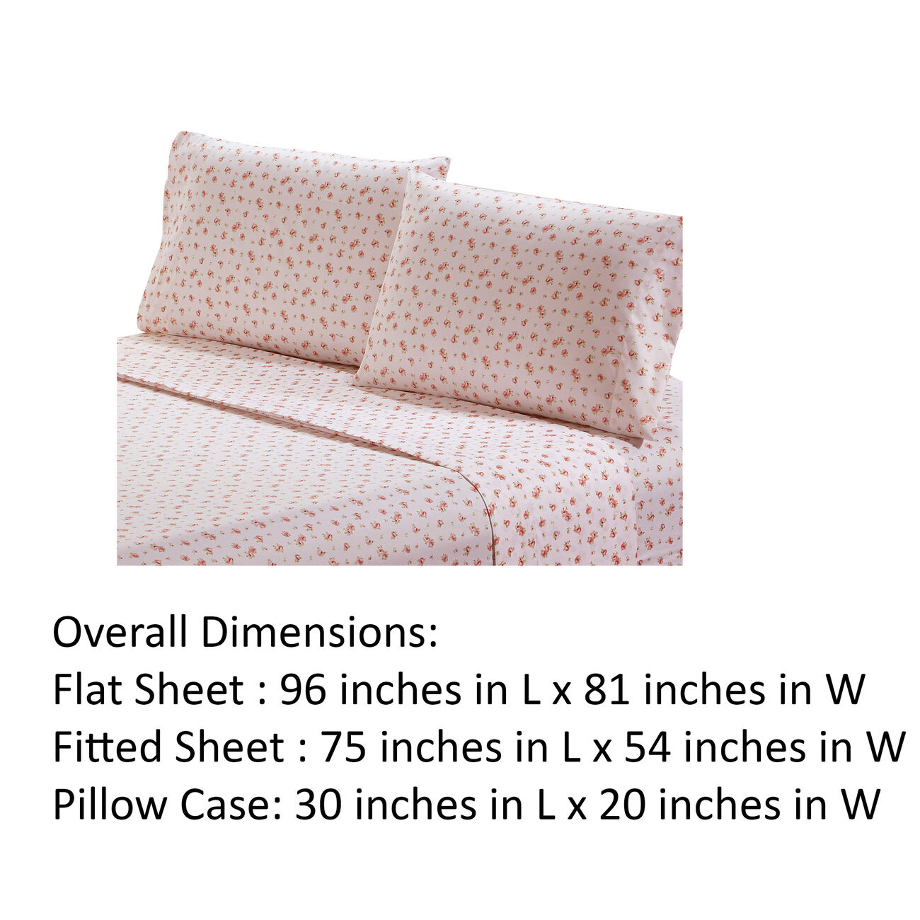 Melun 4 Piece Full Size Sheet Set with Rose sketch The Urban Port, Pink