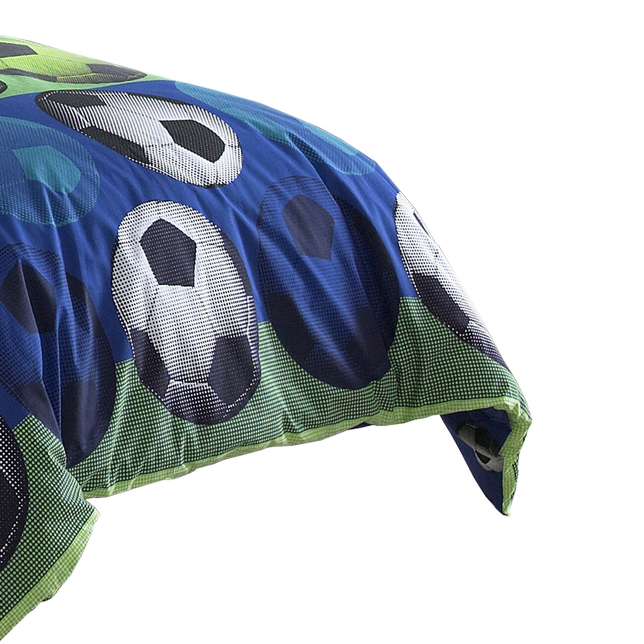 3 Piece Twin Size Comforter Set with Soccer Theme, Multicolor