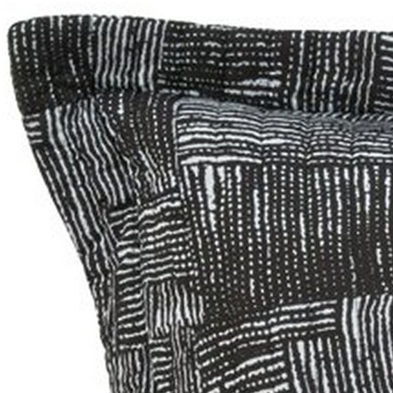 3 Piece Abstract Pattern Fabric Queen Quilt Set, Black