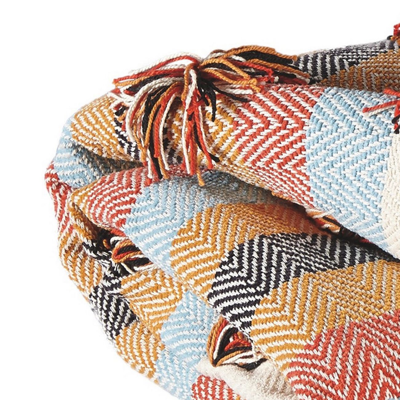 60 x 50 Cotton Throw with Fringe Details, Set of 3, Multicolor