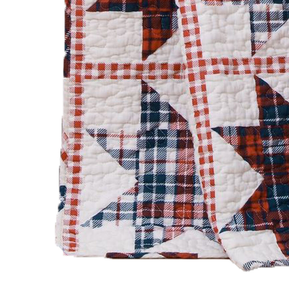 Ebro Fabric Throw Blanket with Octagonal Star Pattern, Multicolor