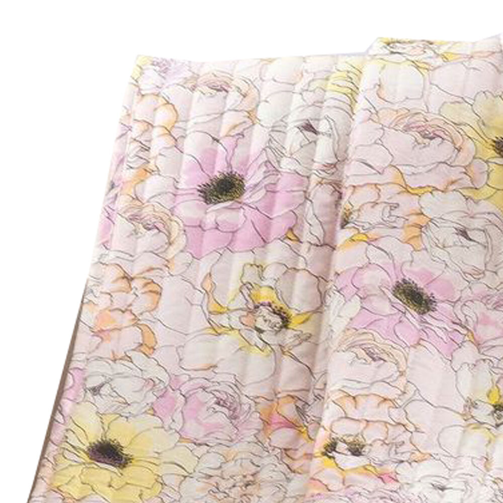 Sava 60 Inch Fabric Throw Blanket with Floral Pattern, Pink