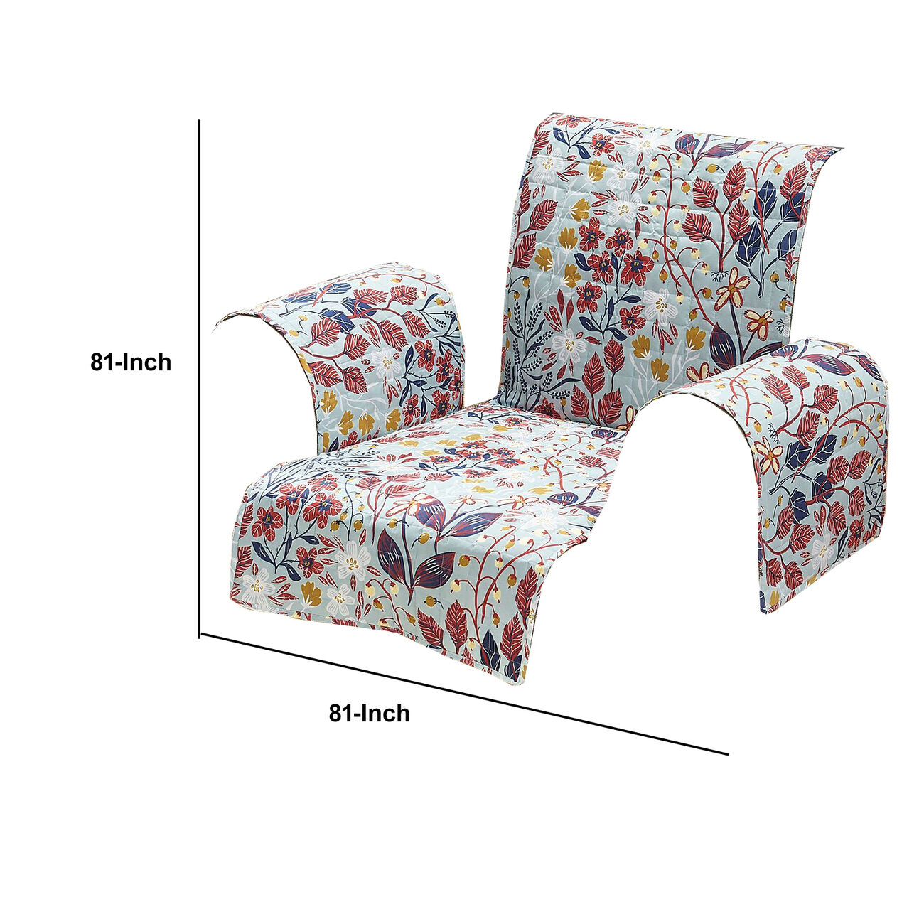 Isar Fabric Armchair Protector with Floral Pattern, Multicolor