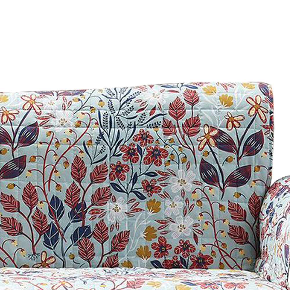 Isar Fabric Sofa Protector with Floral Pattern and Elastic Strap, Multicolor