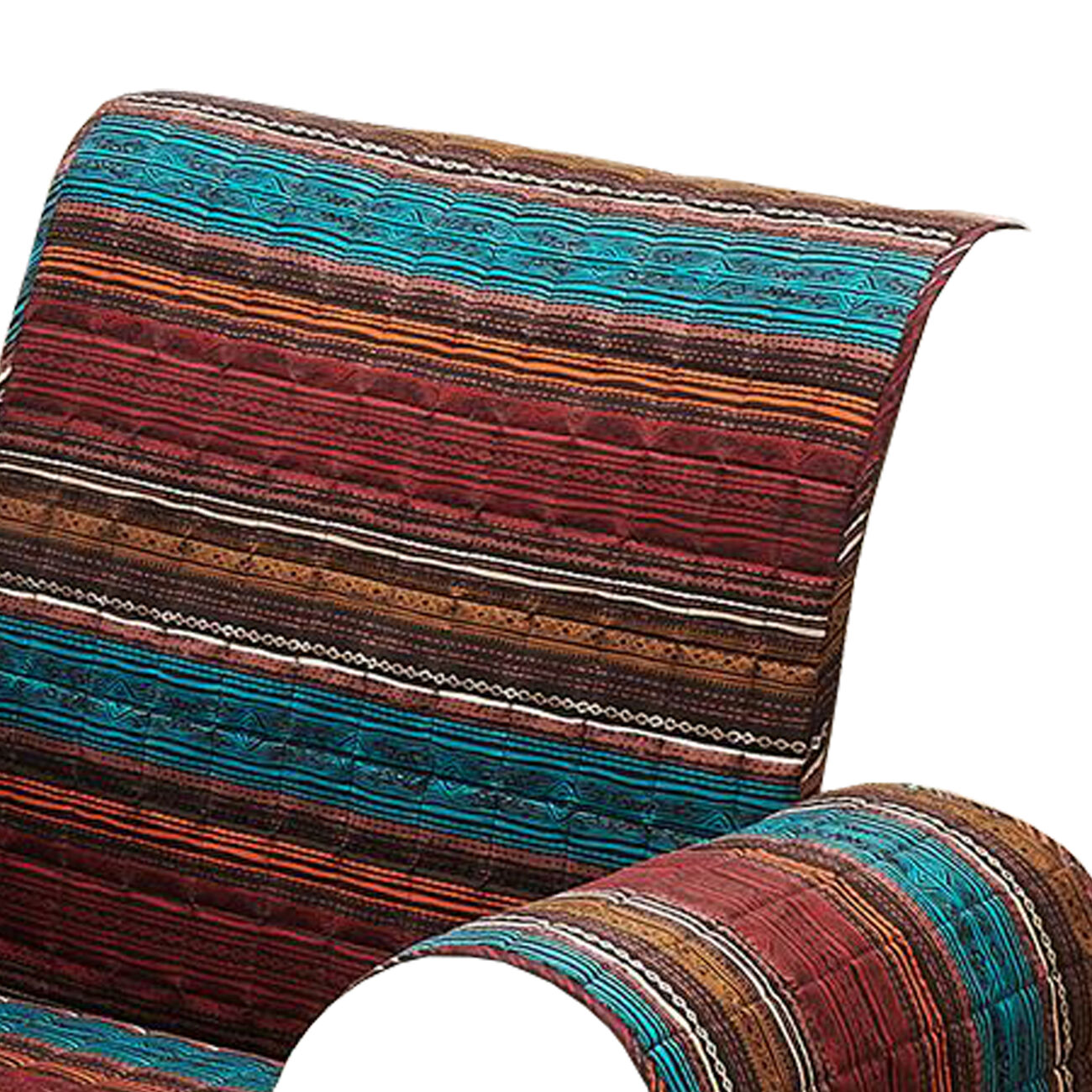 Oka Fabric Armchair Protector with Striped Pattern, Orange and Brown