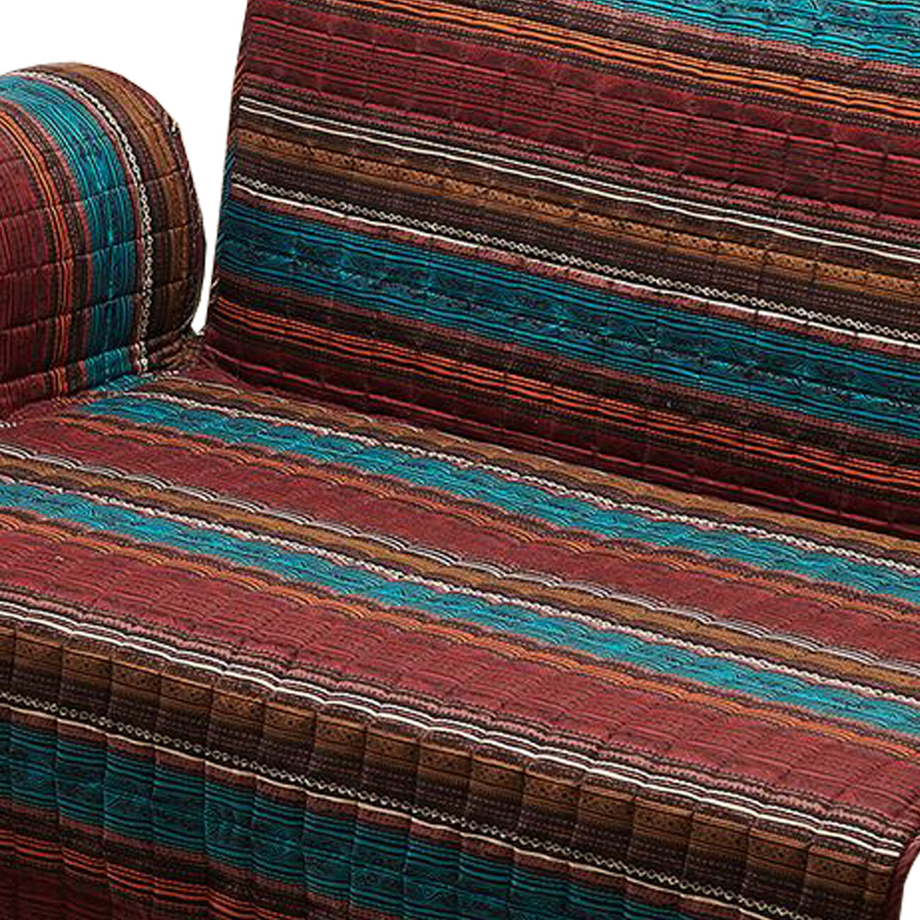 Oka Fabric Loveseat Protector with Striped Pattern, Brown and Orange