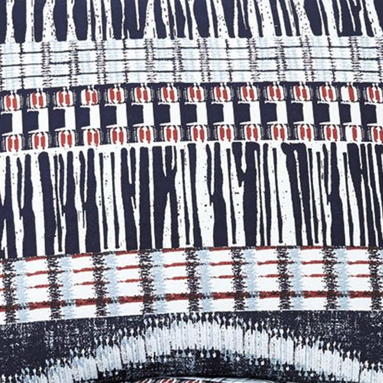3 Piece Fabric Queen Comforter Set with Trendy Geometric Print, Multicolor