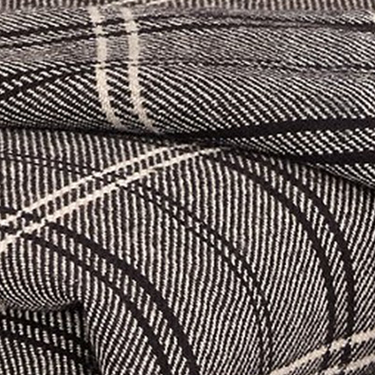 Fabric Throw Blanket with Stripe and Plaid Pattern,Set of 3,Black and Beige