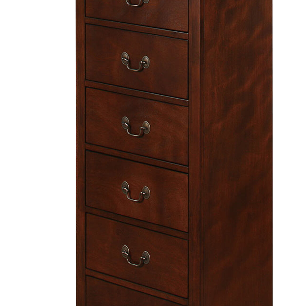 Wooden Lingerie Chest With Hidden Drawer, Cherry Brown