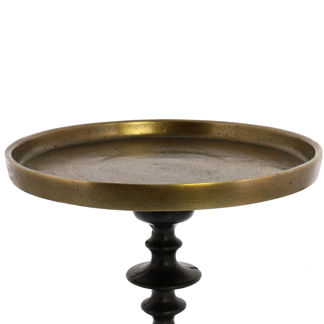 Pedestal with Turned Base, Small, Black and Gold