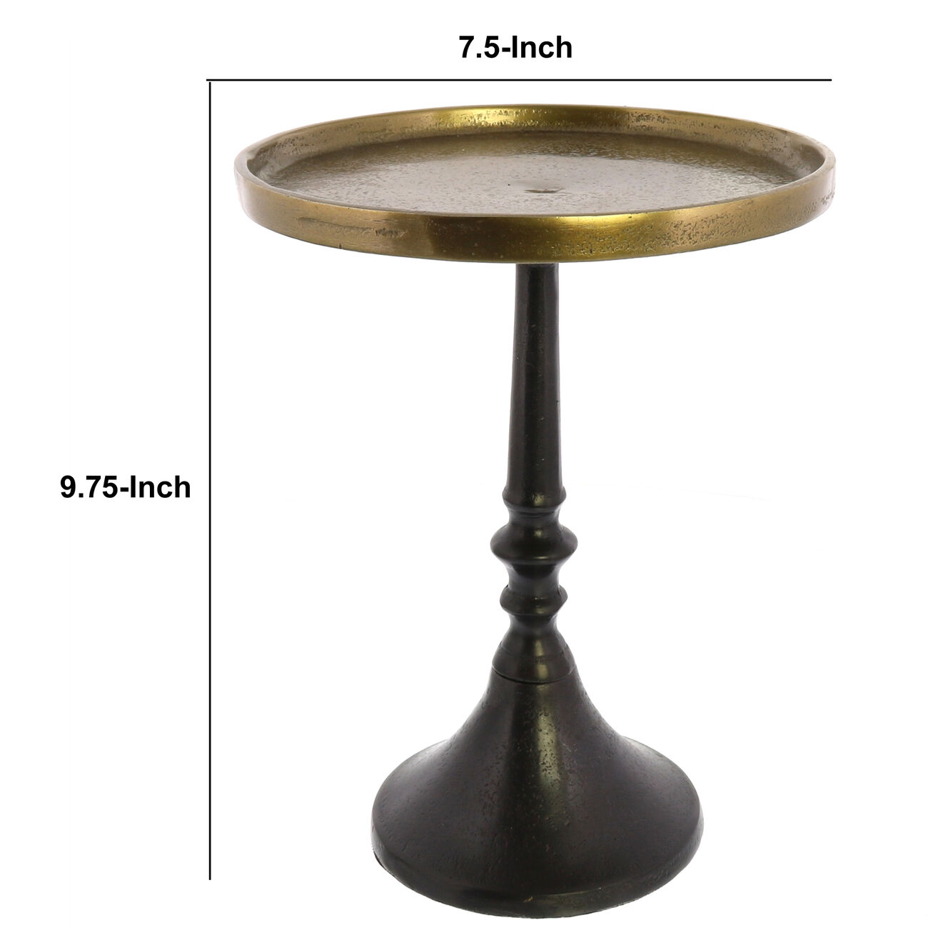 Pedestal with Turned Base, Medium, Black and Gold