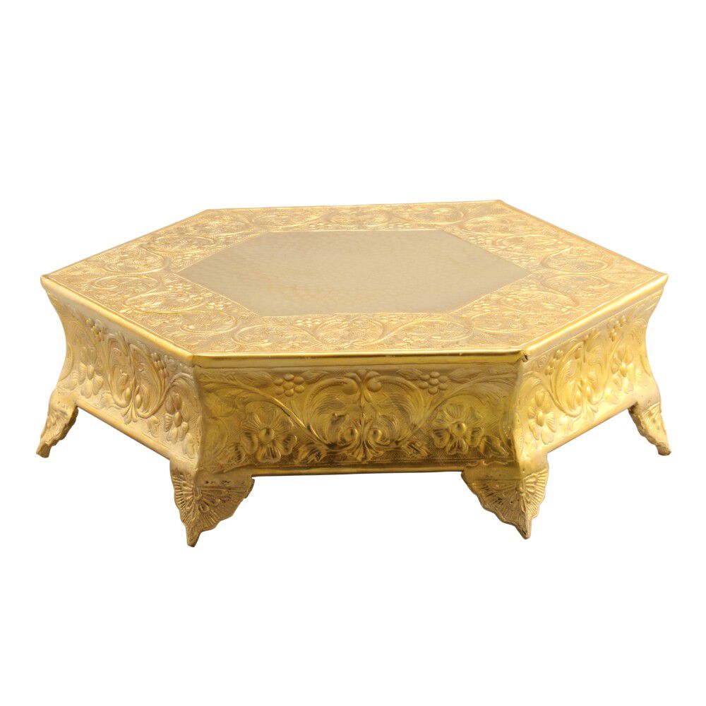 Metal Wedding Cake Stand 14 inches, Gold