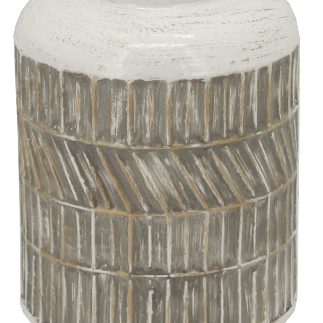 10 Inch Milk Jar Design Accent Decor with Tapered Bottom Base, Gray