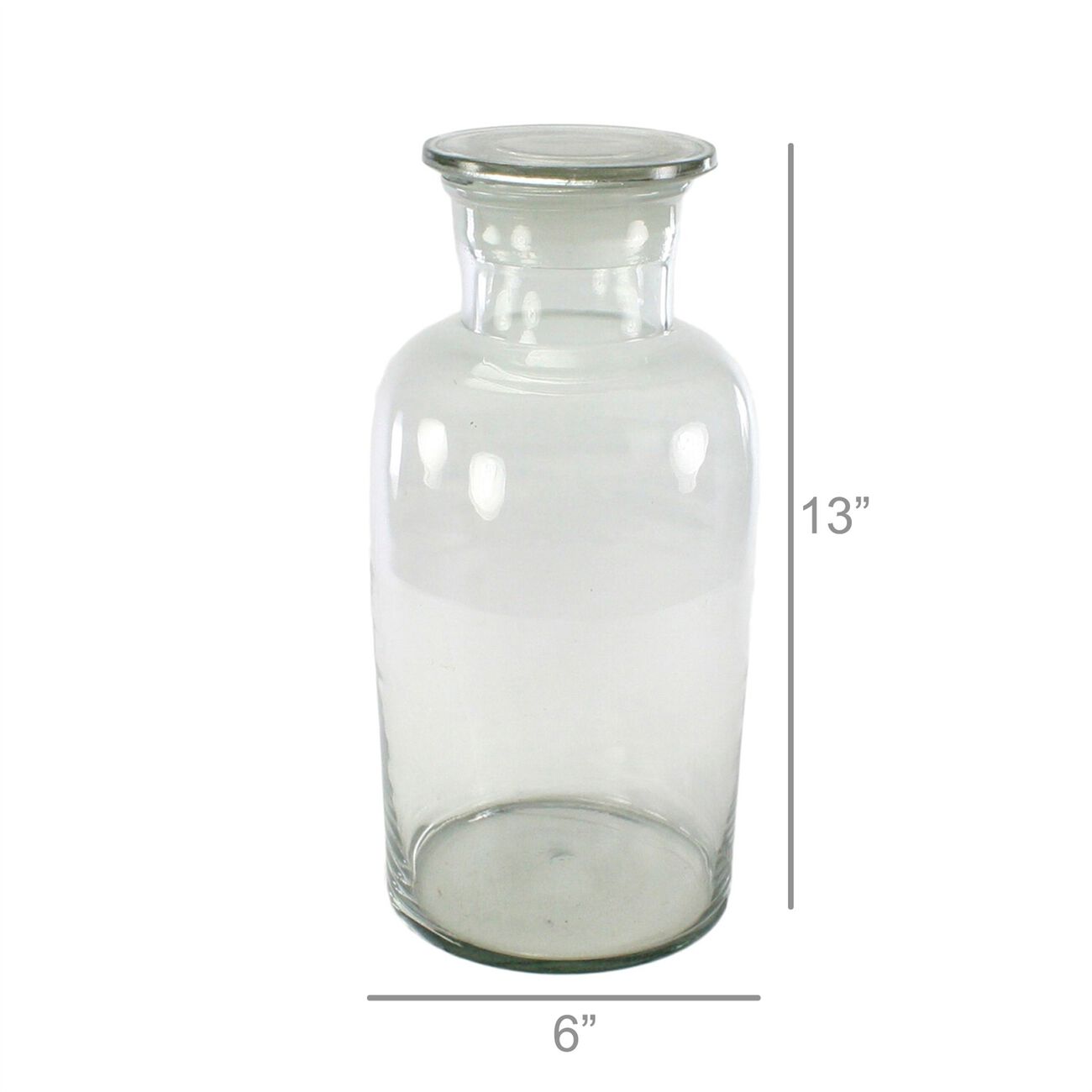Cylindrical Shape Lidded Glass Jar, Extra Large, Clear