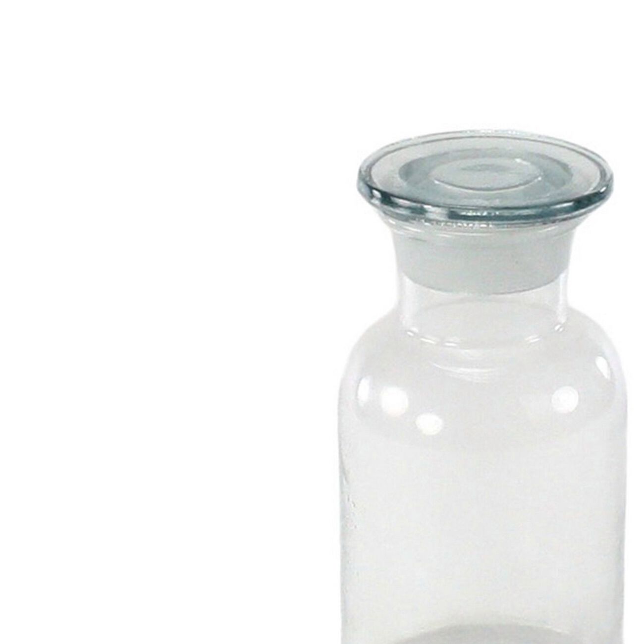 Glass Made Pharmacy Jar with Stopper, Small, Clear
