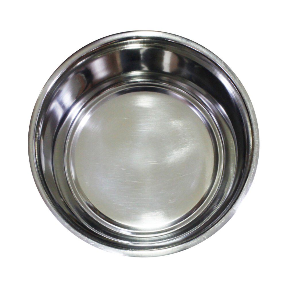 Stainless Steel Pet Bowl with Anti Skid Rubber Base and Dog Design, Gray and Pink-Set of 2
